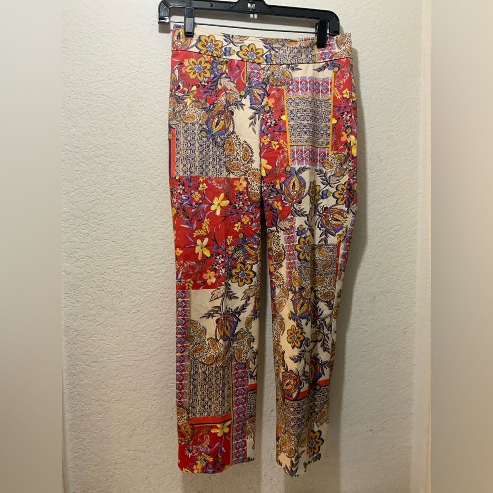 Avenue Montaigne Brigitte cropped pants size 0 paisley floral